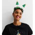 Green Christmas Tree Tinsel Bopper Headband
