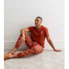 Red Cotton Cuffed Jogger Pyjama Set with Santa Print