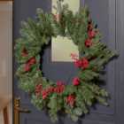 Giant Berry Meadow Xmas Winter Christmas Wreath, Front Door Wreath, Home Decoration Wreath 60cm