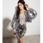 Silver Large Sequin Cardigan