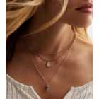 3 Pack Gold Charm and Crystal Pendant Necklaces
