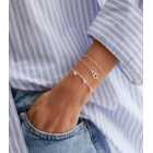 5 Pack Silver Chain and Circle Charm Bracelets