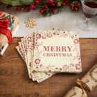 Set of 20 Chartwell Merry Christmas Disposable Napkins