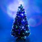 4ft (120cm) Black Fibre Optic Christmas Tree with Multicoloured LED Lights