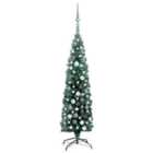 Berkfield Slim Artificial Christmas Tree with LEDs&Ball Set Green 120cm