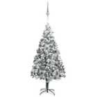 Berkfield Artificial Christmas Tree LEDs&Ball Set&Flocked Snow Green 400cm