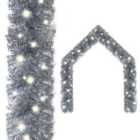 Berkfield Christmas Garland with LED Lights 10 m Silver