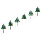 Berkfield Christmas Pathway Trees 6 pcs with Multicolour LEDs 45 cm PVC