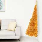 Berkfield Artificial Half Christmas Tree with Stand Gold 210 cm PVC