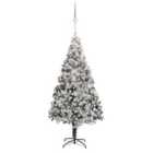 Berkfield Artificial Christmas Tree LEDs&Ball Set&Flocked Snow Green 400cm