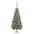 Berkfield Artificial Christmas Tree with LEDs&Ball Set Pine Cones 210 cm
