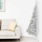 Berkfield Artificial Half Christmas Tree with Stand Silver 180 cm PVC