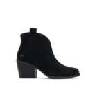 TOMS Black Suede Block Heel Western Boots