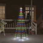 Berkfield Christmas Tree on Flagpole Colourful 108 LEDs 180 cm