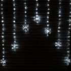1.2m Battery Operated Snowflake Curtain Christmas Lights with 147 White LEDs