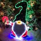 1m LED Tinsel Garland Green, White and Red Gonk Rope Light Christmas Decoration