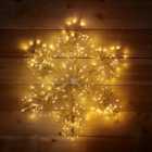 60cm Twinkling Rose Gold Snowflake Light Christmas Decoration with Timer and Vintage Gold LEDs