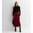 Black Abstract Rose Print Satin Bias Cut Midaxi Skirt