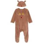 M&S Christmas Reindeer Sleepsuit, 2 Piece, Newborn-3 Years, Brown