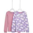 M&S Cloud Thermal Tops, 2 Pack, 2-7 Years, Lilac