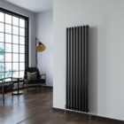 SKY bathroom Desinger Oval Column Radiator Vertical Central Heating 1600x472mm Black