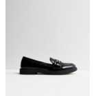 Black Patent Snaffle Trim Loafers