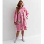 Girls Pink Christmas Guinea Pig Oversized Blanket Hoodie