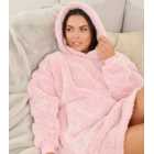 Loungeable Pink Teddy Blanket Hoodie