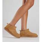 Loungeable Tan Real Sheepskin Slipper Boots