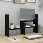 vidaXL Monitor Stand Black (39-72)x17X43cm Solid Wood Pine