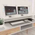 vidaXL Monitor Stand White 100X24X13cm Engineered Wood