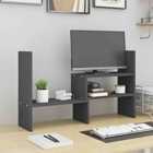 vidaXL Monitor Stand Grey (39-72)x17X43cm Solid Wood Pine