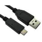 Cables Direct 1m USB 3.1 Type C (M) to Type A (M) Cable - Black