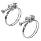 Pisces Double Wire Hose Clips to fit 25mm (1in) Pipe (2 pack)