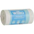 Wilko Tie Handle Pedal Bin Liners Plastic White 30L 20 Pack