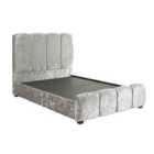 DS Living Chloe Panel Luxury Crushed Velvet Upholstered Bed Frame Super King 6ft Bling Pewter