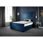 DS Living Lucinda Panel Luxury Velvet Upholstered Bed Frame Super King 6ft Royal Blue