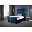DS Living Milly Panel Luxury Velvet Upholstered Bed Frame King 5ft Royal Blue