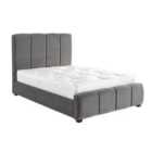 DS Living Chloe Panel Luxury Crushed Velvet Upholstered Bed Frame Super King 6ft Steel Grey