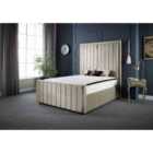 DS Living Lucinda Panel Luxury Velvet Upholstered Bed Frame King 5ft Soft Grey