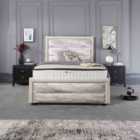 DS Living Coast Design Luxury Velvet Upholstered Bed Frame Super King 6ft Alabaster and Cream