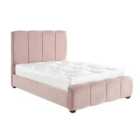 DS Living Chloe Panel Luxury Crushed Velvet Upholstered Bed Frame Super King 6ft Dusty Pink