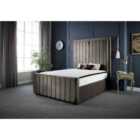 DS Living Lucinda Panel Luxury Velvet Upholstered Bed Frame Super King 6ft Charcoal Grey