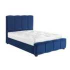DS Living Chloe Panel Luxury Crushed Velvet Upholstered Bed Frame Super King 6ft Marine Blue