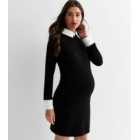Maternity Black 2 in 1 Mini Shirt Dress