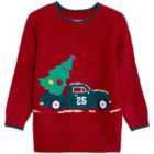 M&S Christmas Tree Knitted Jumper, 2-7 Years, Red