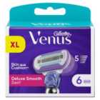 Gillette Venus Deluxe Smooth Swirl Contour Razor Blades 6 per pack