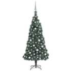 Berkfield Artificial Christmas Tree LEDs&Ball Set Green 150 cm PVC&PE