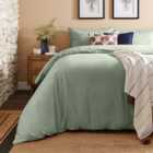 Simply Brushed Cotton Sage Green Duvet Cover & Pillowcase Set