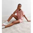 Pink Cotton Short Pyjama Set with Festive Llama Print
